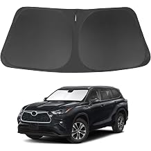 Windshield Sun Shade Front Sunshade Foldable Sun Visor Protector Custom Fit 2020-2024 2025 2026 Toyota Highlander Accessories Keep Your Car Cooler