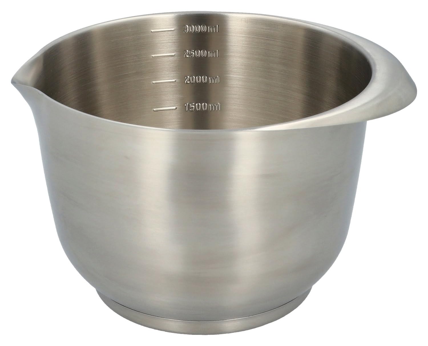 Birkmann, Premium Baking, Rühr- und Servierschüssel, 3,0 Liter, 14,1 x 24 cm, Schüssel Edelstahl, mit Skalierung und Anti-Rutsch-Ring, matt, 708594