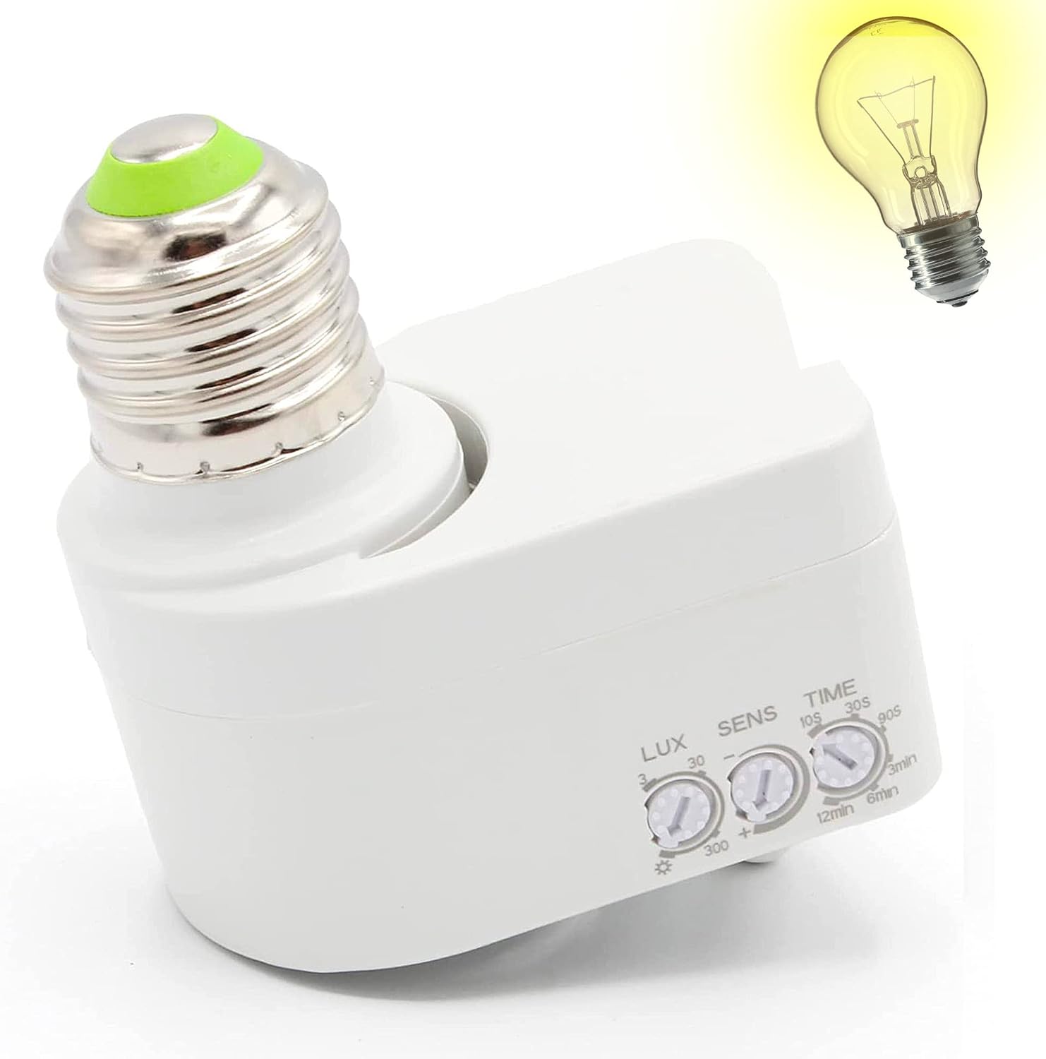 FISHTEC Portalámparas con Sensor de Movimiento 360° para Bombilla E27 Ajustable Intensidad de FISHTEC Portalámparas con Sensor de Movimiento 360° para Bombilla E27 Ajustable Intensidad de