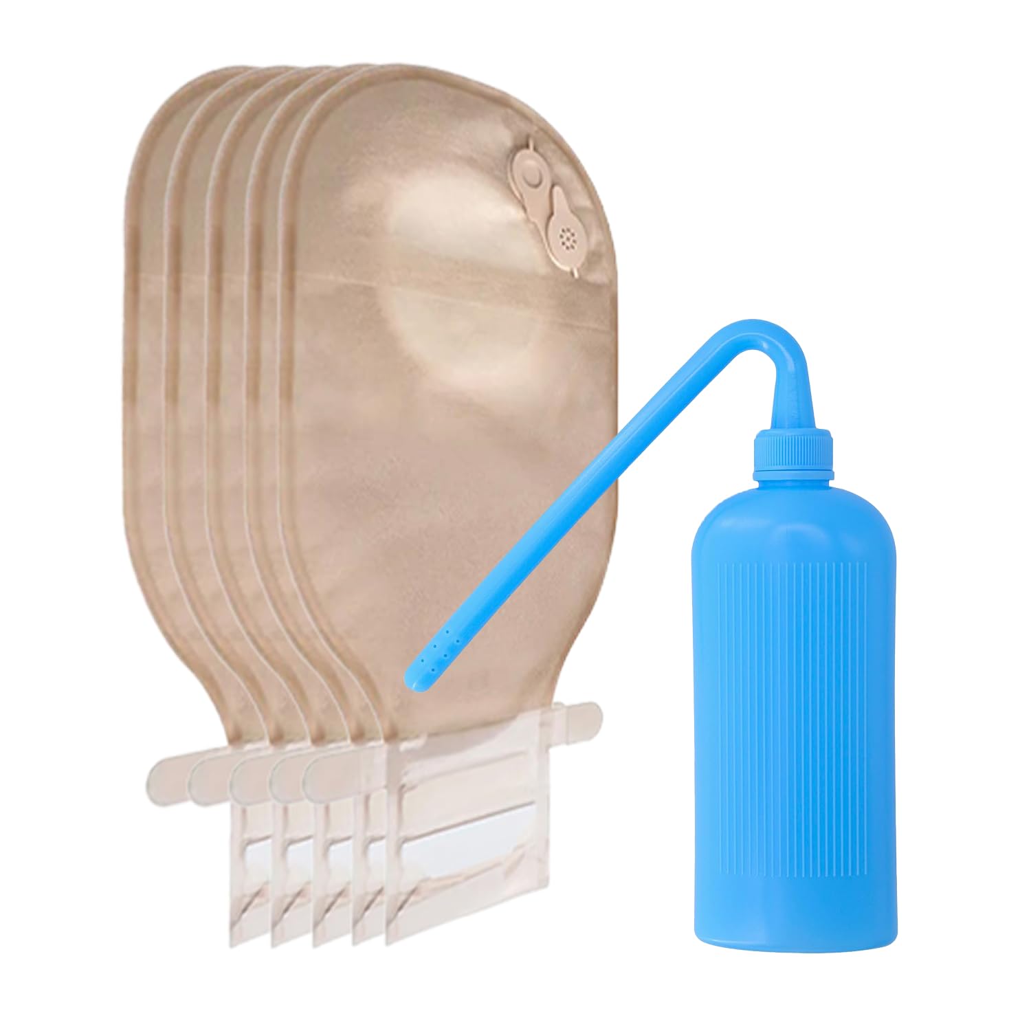 MED C-2601_BT-100 2-Piece Opaque Colostomy Bag with Smart Vent + 12-Hole Washing Bottle – Secure Lock, Leak-Resistant, Discreet, Reusable Ostomy Care Set (Pack of 5)-image-7