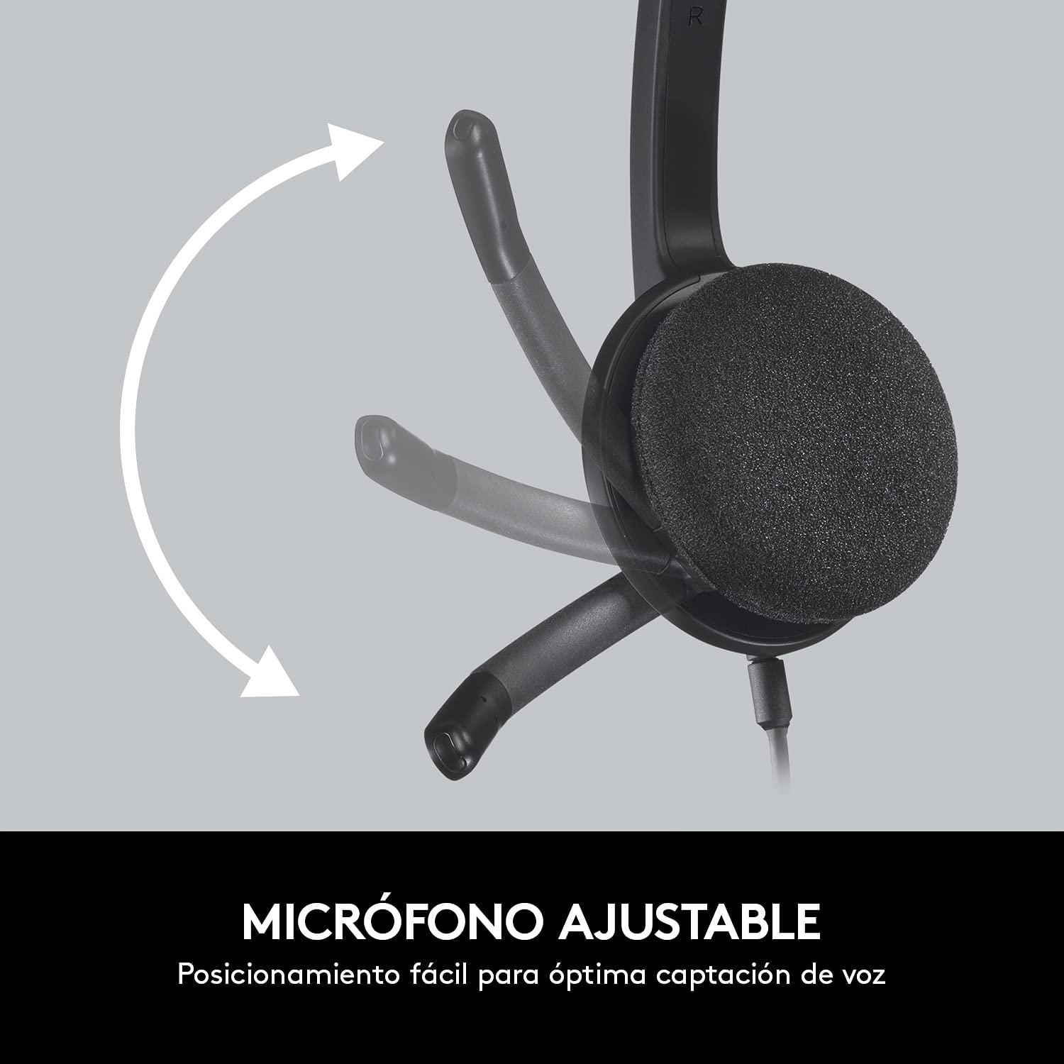 Logitech H340 Auriculares con Cable, Sonido Estéreo con Micrófono con Supresión de Ruido, USB, PC/Mac/Portátil/Chromebook - Negro