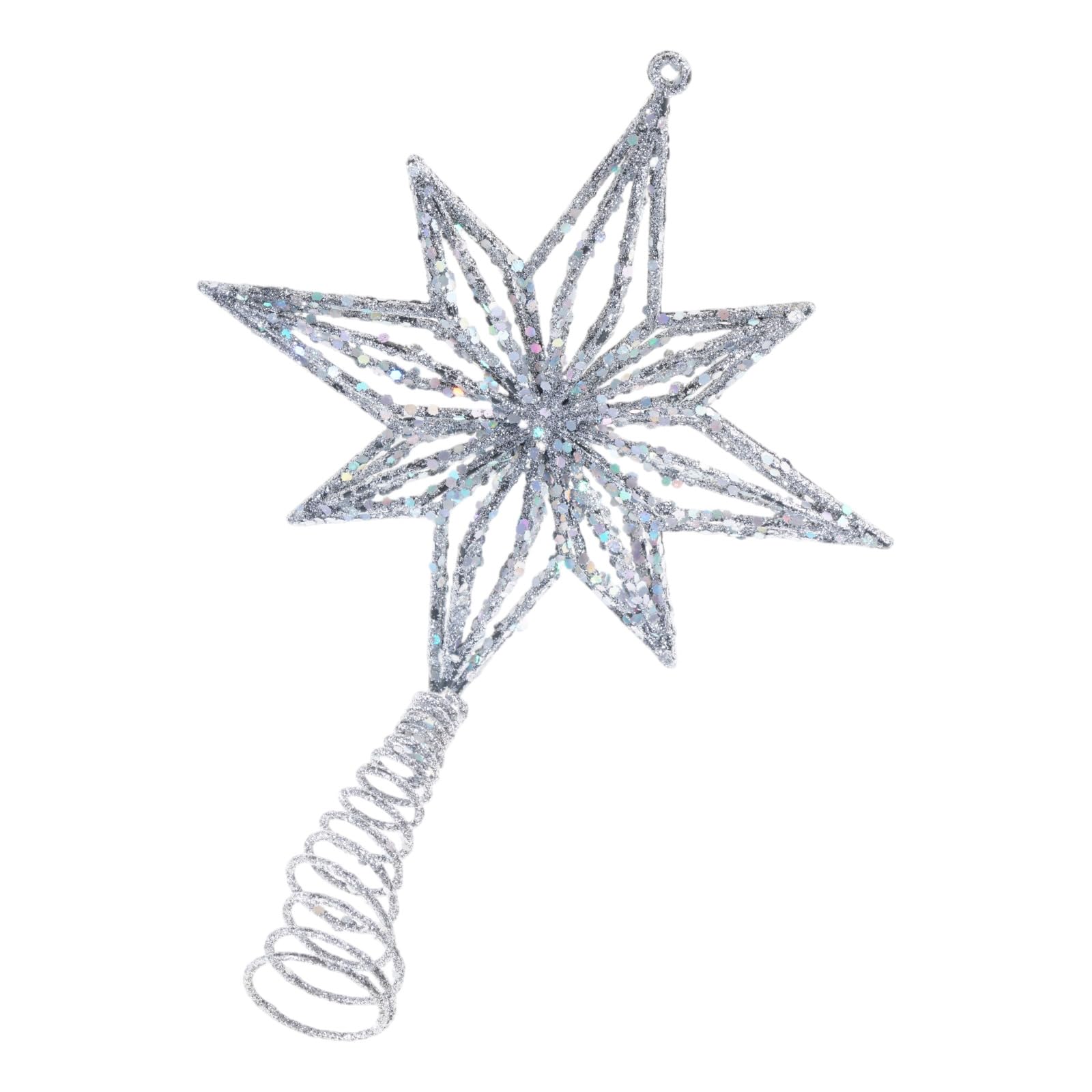 Tsophreniq Shimmering Metal Christmas Tree Toppers Star Decoration User Friendly Designs for Indoor Holiday Celebrations Recyclable User Friendly Christmas Tree Toppers