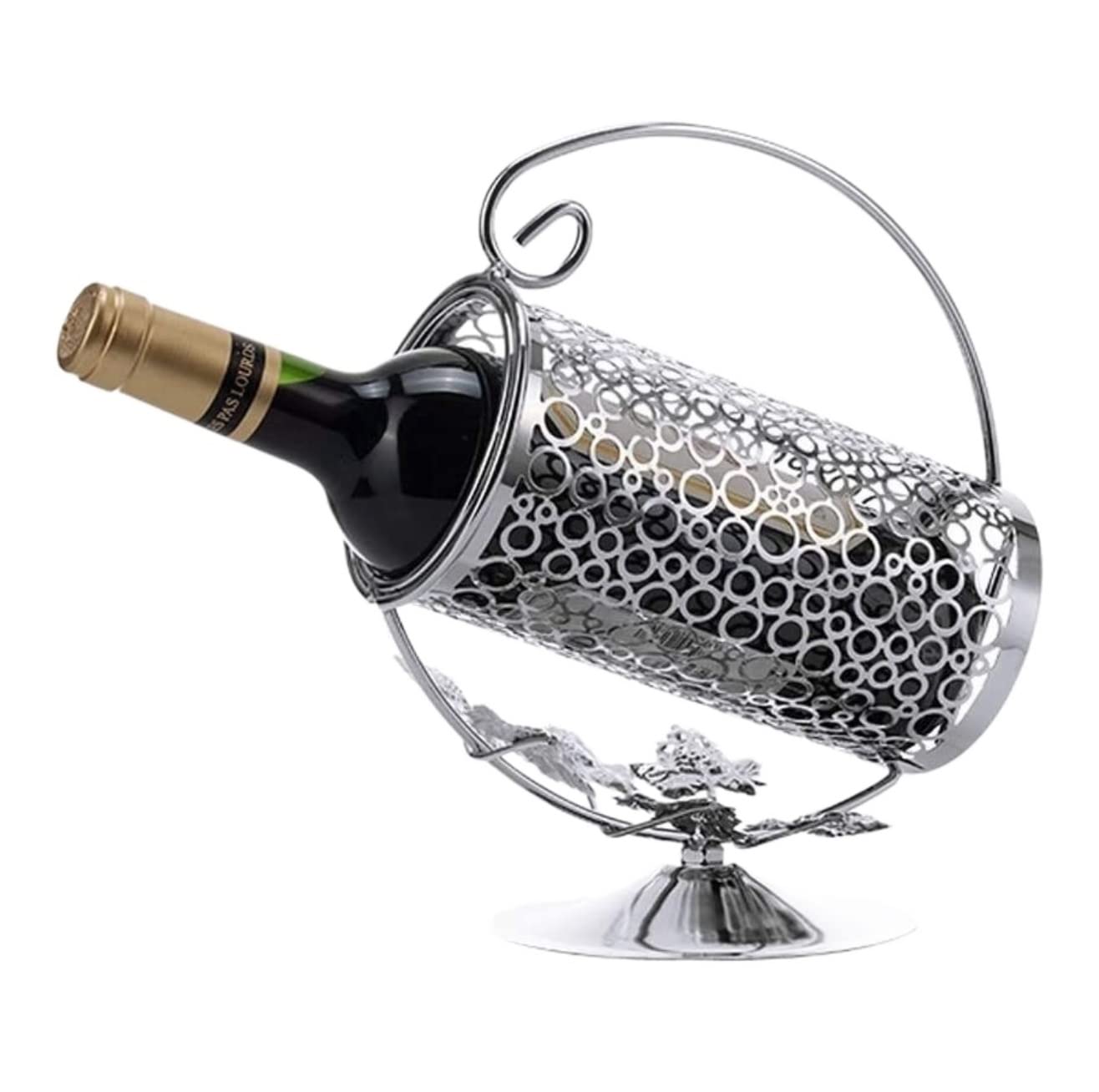 Portabottiglie per Vino Rosso， Portabottiglie Creativo In Lega Portabottiglie Decorativo Minimalista Moderno Artigianato Per La Casa Autoportante Casa Cucina Bar Decorazione(31*24*12.5cm)