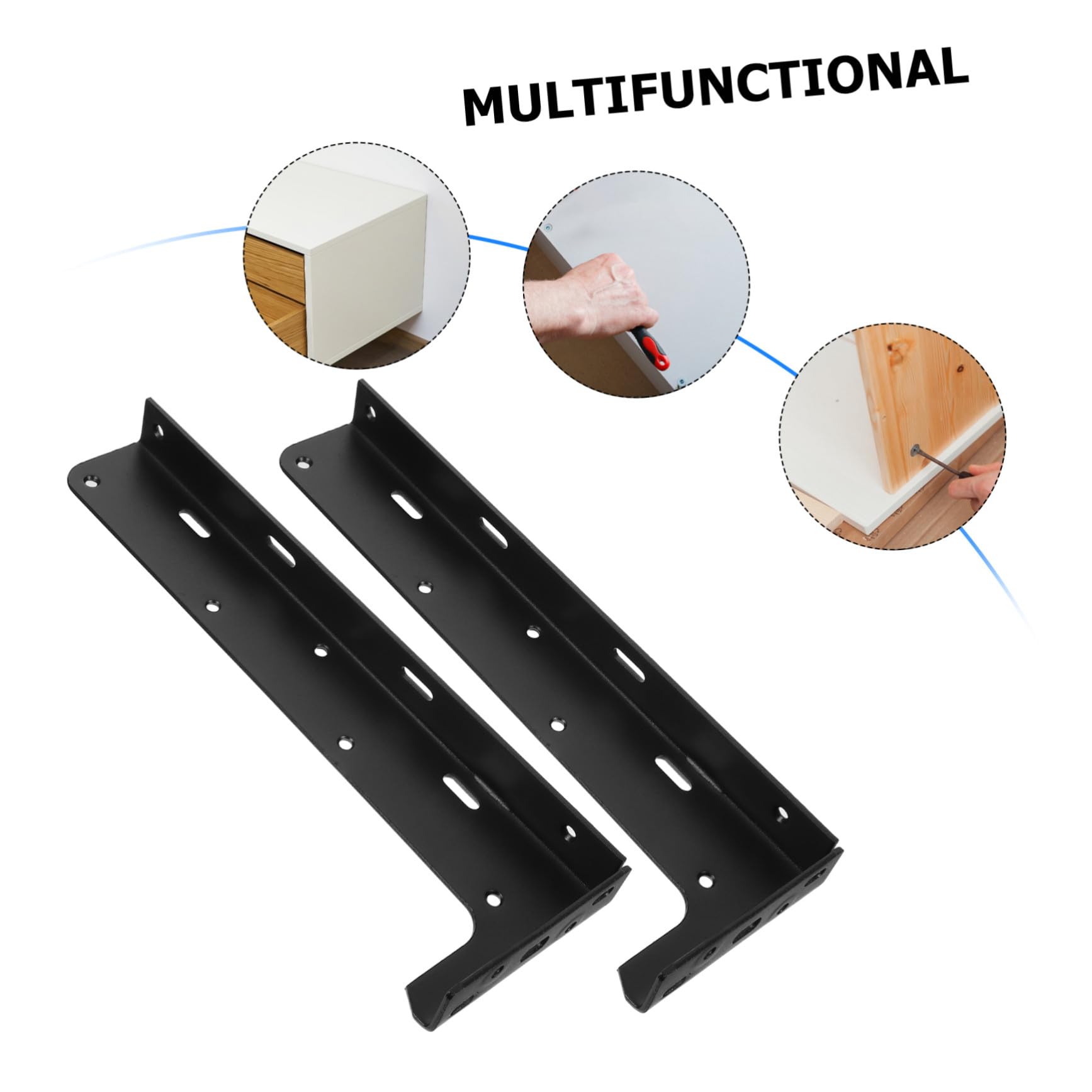 2 Stück Schwerlast Wandhalterung Schwarze Konsolen Verdeckte Montage für Küchen Badezimmerregale Unsichtbare Wandregalträger für Holzschränke und Einlegeböden