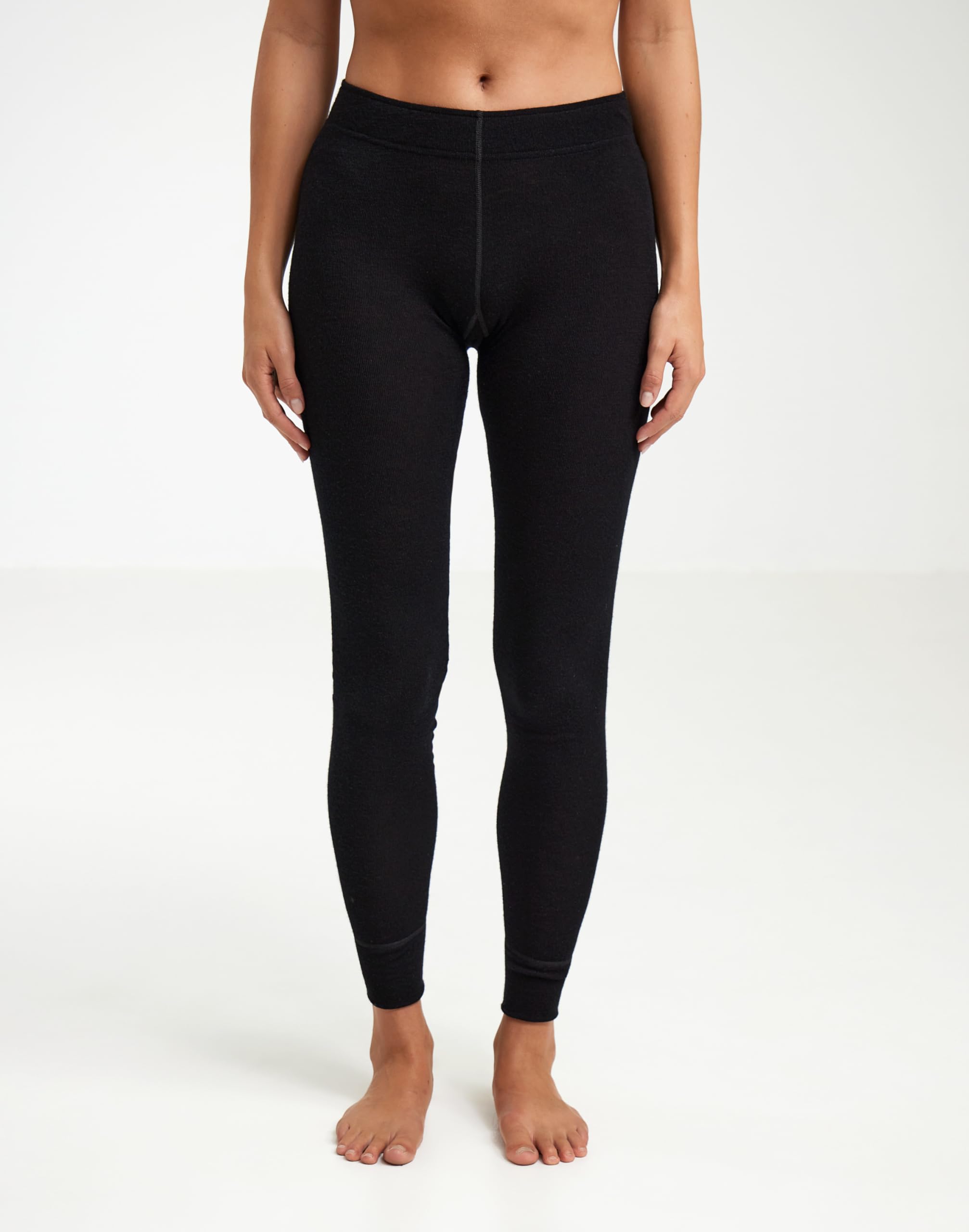 Dilling Damen Merino Leggings 1x1 glatt aus 100% Bio Merinowolle Slim Fit Base Layer atmungsaktiv