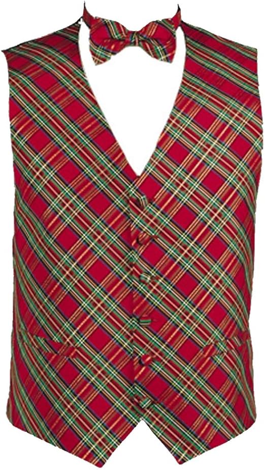 Holiday Plaid Vest and Bow Tie at 