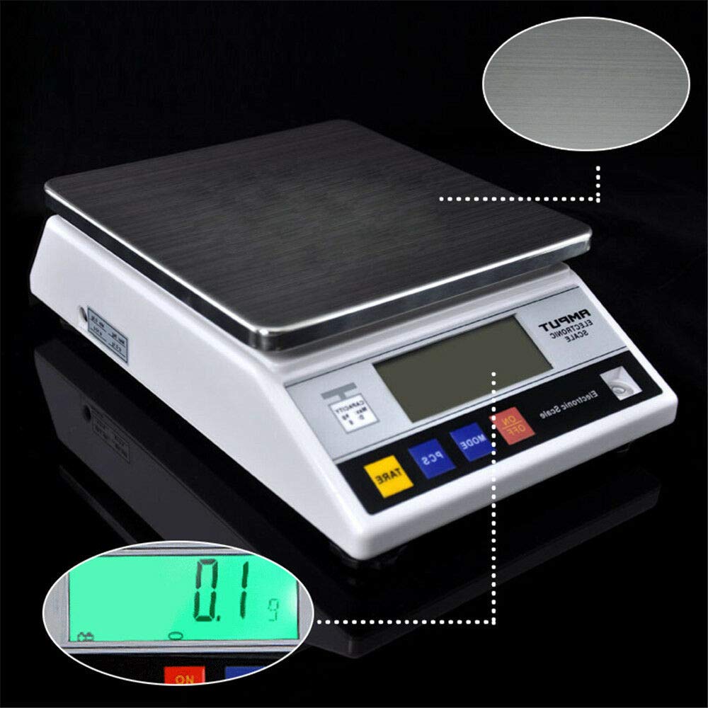 Digitale Edelstahl Küchenwaage Präzisionswaage LCD Feinwaage Industriewaage Tischwaage/Batteriebetrieb 7.5KG/0.1G