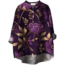 ZOCANIA Boho Floral Women Button Up Shirt Collared Blouses Vintage Spring Tops with Pocket Lightweight Shirts Summer Clothes