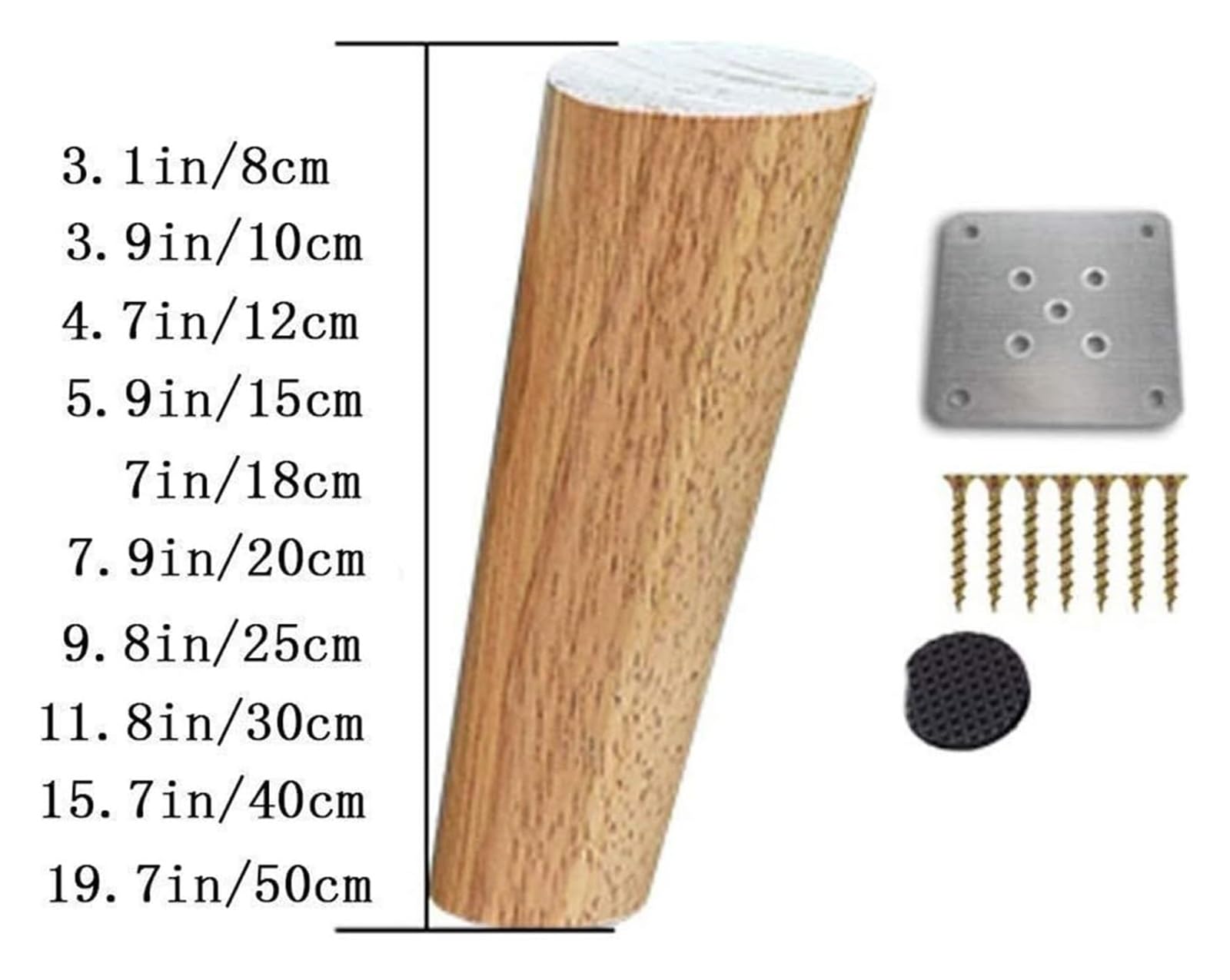 Gambe di ricambio per divano in legno massello, 11,9 cm, design conico, ideali per progetti fai da te, piedini per mobili in legno resistente, migliorano l'arredamento della casa, perfette per divani