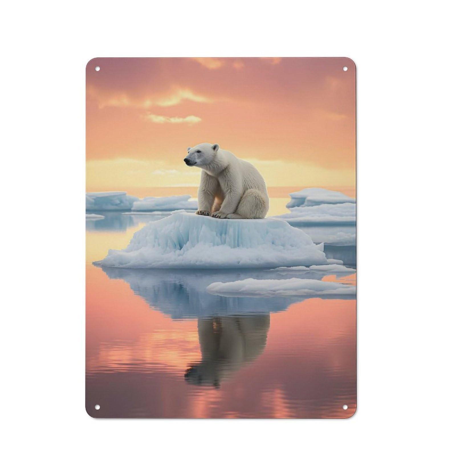 Junmoney Frozen Majesty Polar Bear Retro Metal Sign 40X30cm For Hobby Room Or Studio, Autumn Wall Decor For Creative Interior Collectors