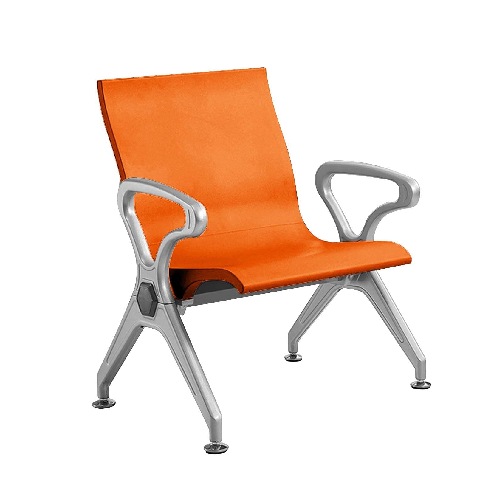 SaryEdge Pink Room Chairs Office Reception Seating with Backrest & Armrests PU Cushion Easy Assembly Ideal for Hospital Airport Bank & Lobby Furniture,Orange,Orange