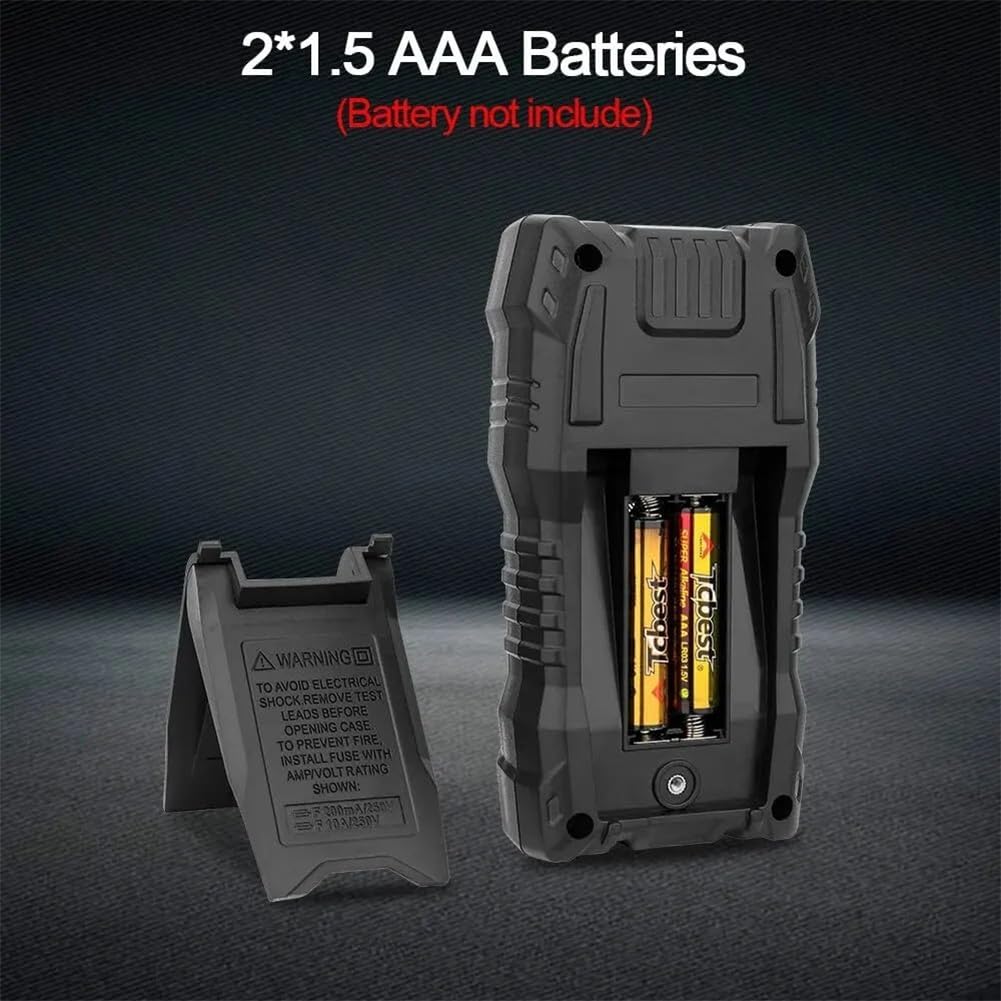 TsoLay Multimetro Digitale, Voltmetro CA CC, Tester di Tensione diodi per Test di continuità con Custodia, Letture Accurate Ohm Volt Amp, per Presa Domestica, Test Batteria per Autoveicoli