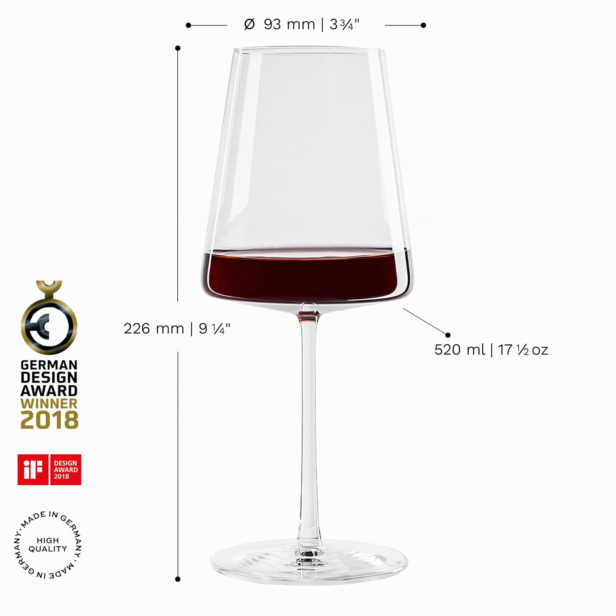 Stölzle Lausitz Verres à Vin Rouge Power Lot de 6, 520ml – Verres Premium pour Vins Corsés – Verres Modernes avec Design Angulaire pour un Arôme Optimal – Résistant au Lave-Vaisselle et aux Chocs