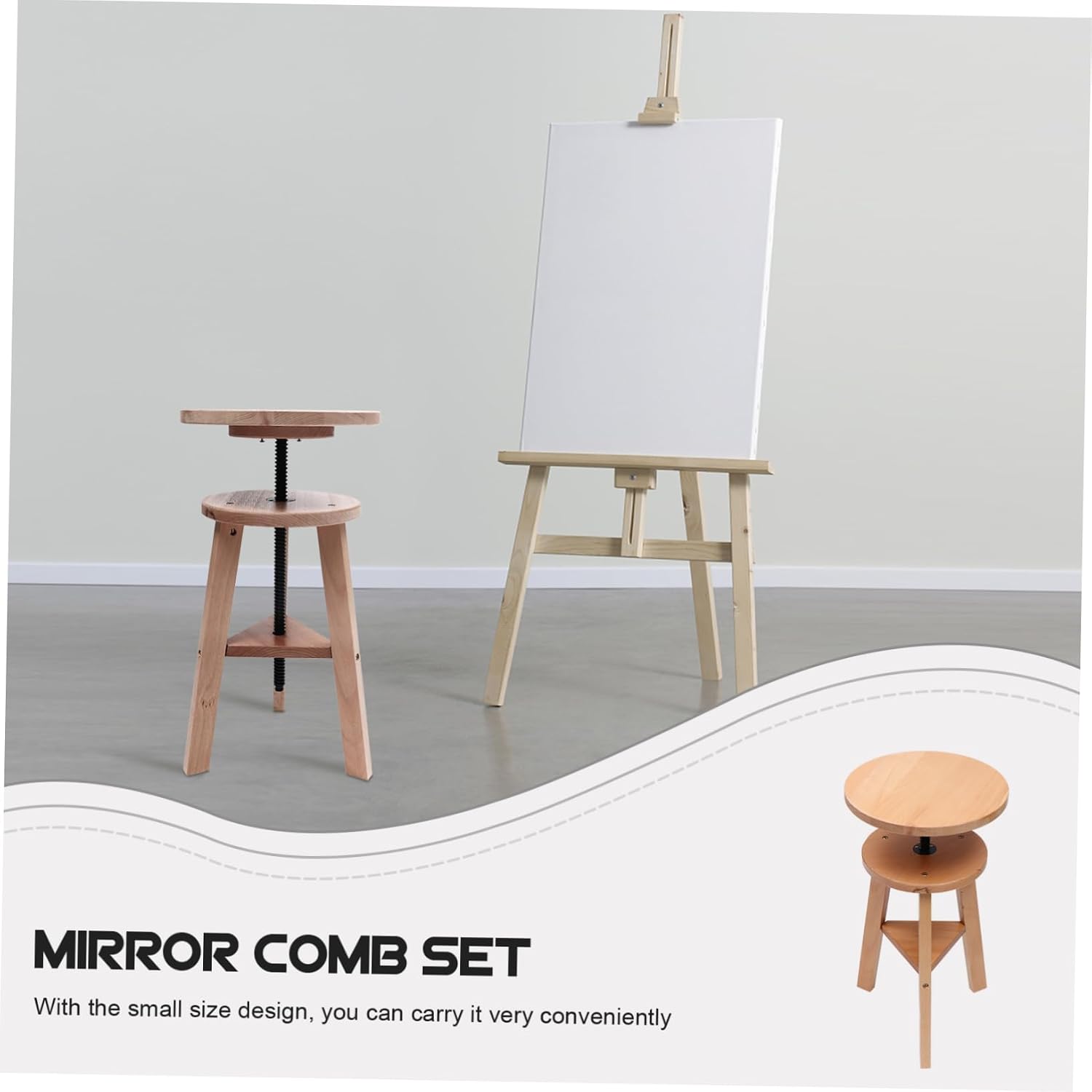 Unomor Multi-Functional Wooden Drafting Stool with Height Ergonomic Design for Artists Comfortable Footstool for Studios and Home Use