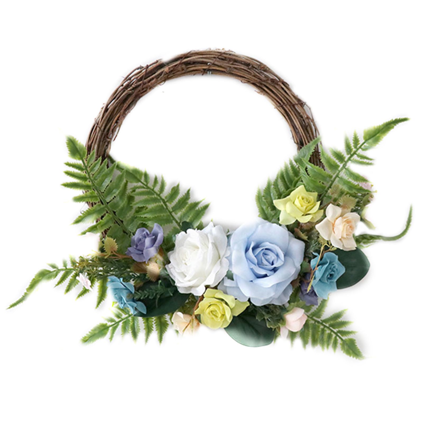 Tsophreniq Season Wreath Artificial Garland Pendant Decorative Ornaments for New Year Birthday Holiday Party Decoration Artificial Wreaths for Outdoor