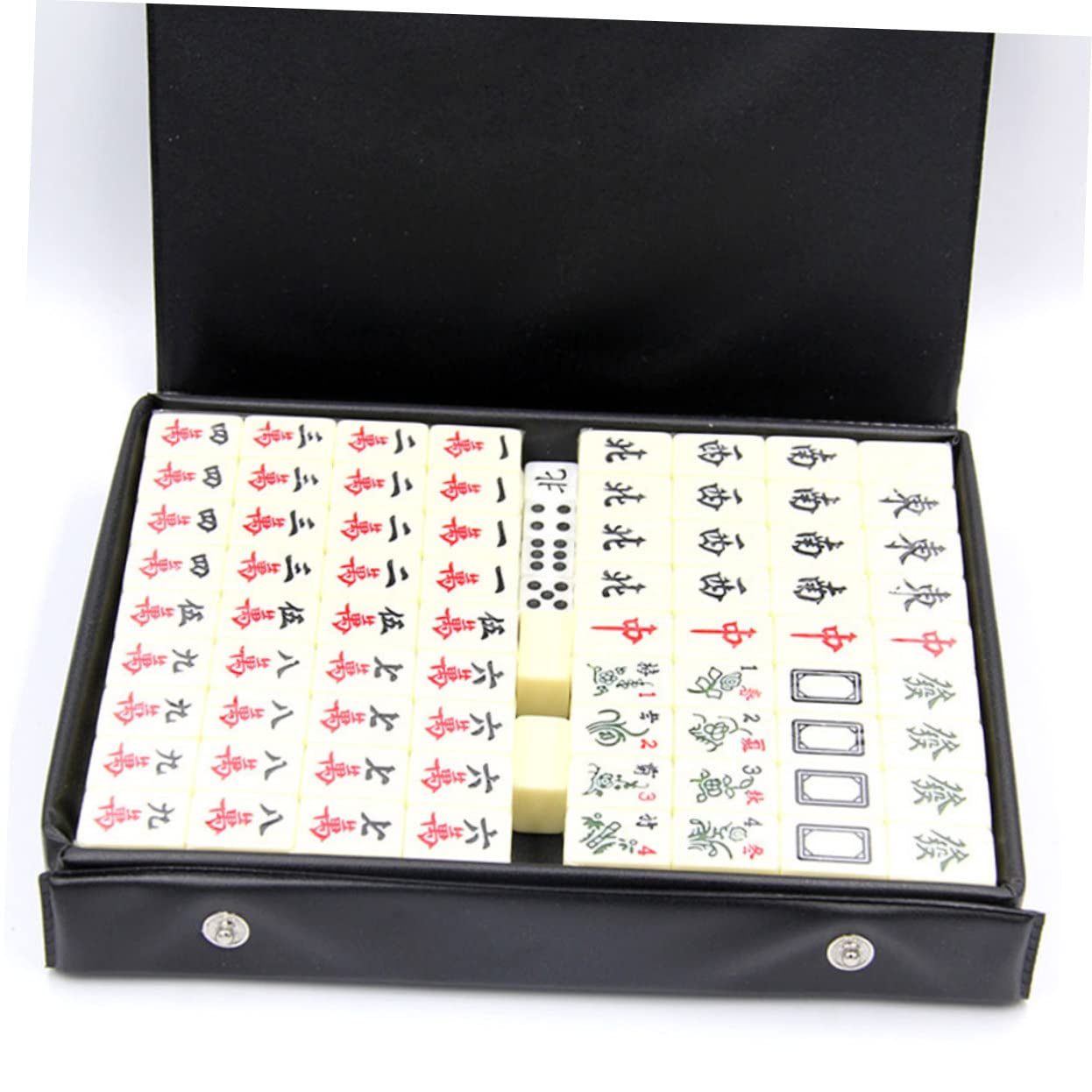Kompaktes Mahjong Satz 1 Satz aus PVC für Zuhause und Reisen | Kleines Chinesisches Spielzeug, Party und Heimnutzung, Fördert Logisches Denken und Hand Auge Koordination