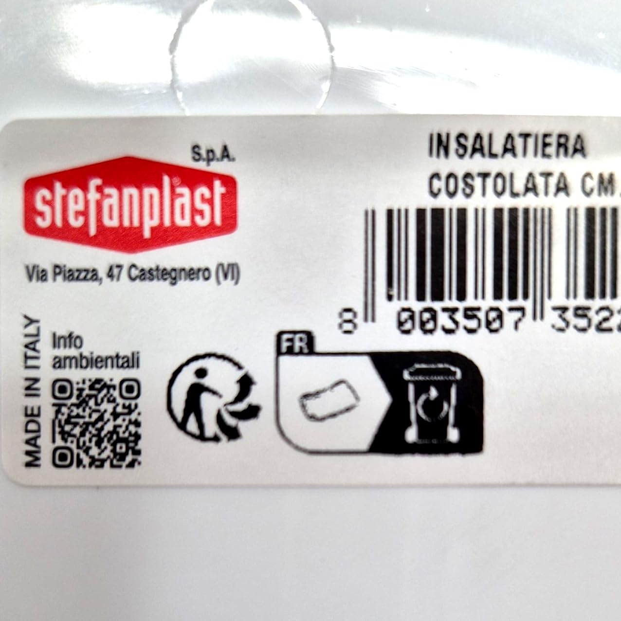 Insalatiera A Coste Stefanplast - Bianco, 30cm, Polipropilene, Made In Italy - Foto 2