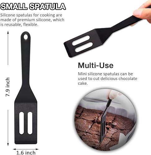 Miniatura 4 de Espátulas pequeñas, 5 unidades, mini espátula de silicona fácil de limpiar, espátula flexible de brownie, espátulas para uso en cocina, mini