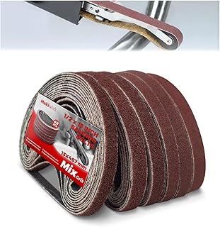 13 x 457 mm Sanding Belts Set - 60-Pack with 40/60/80/120/150/240 Grits, Aluminum Oxide Abrasive Belts for Woodworking
