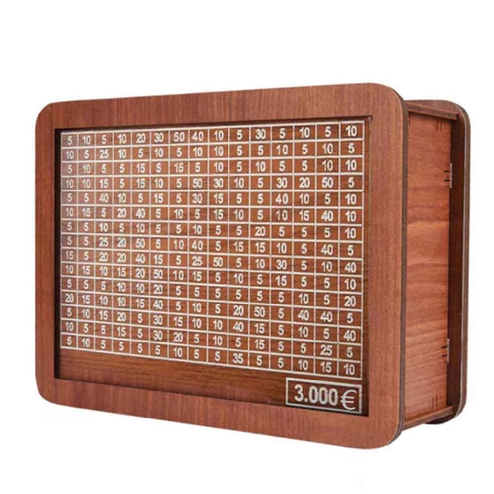 Misamo Wooden Piggy Bank For Adult Kids, Money Box With Counter, Money Saving Tin, Money Box With Counting Target Easy Install Easy To Use 3000