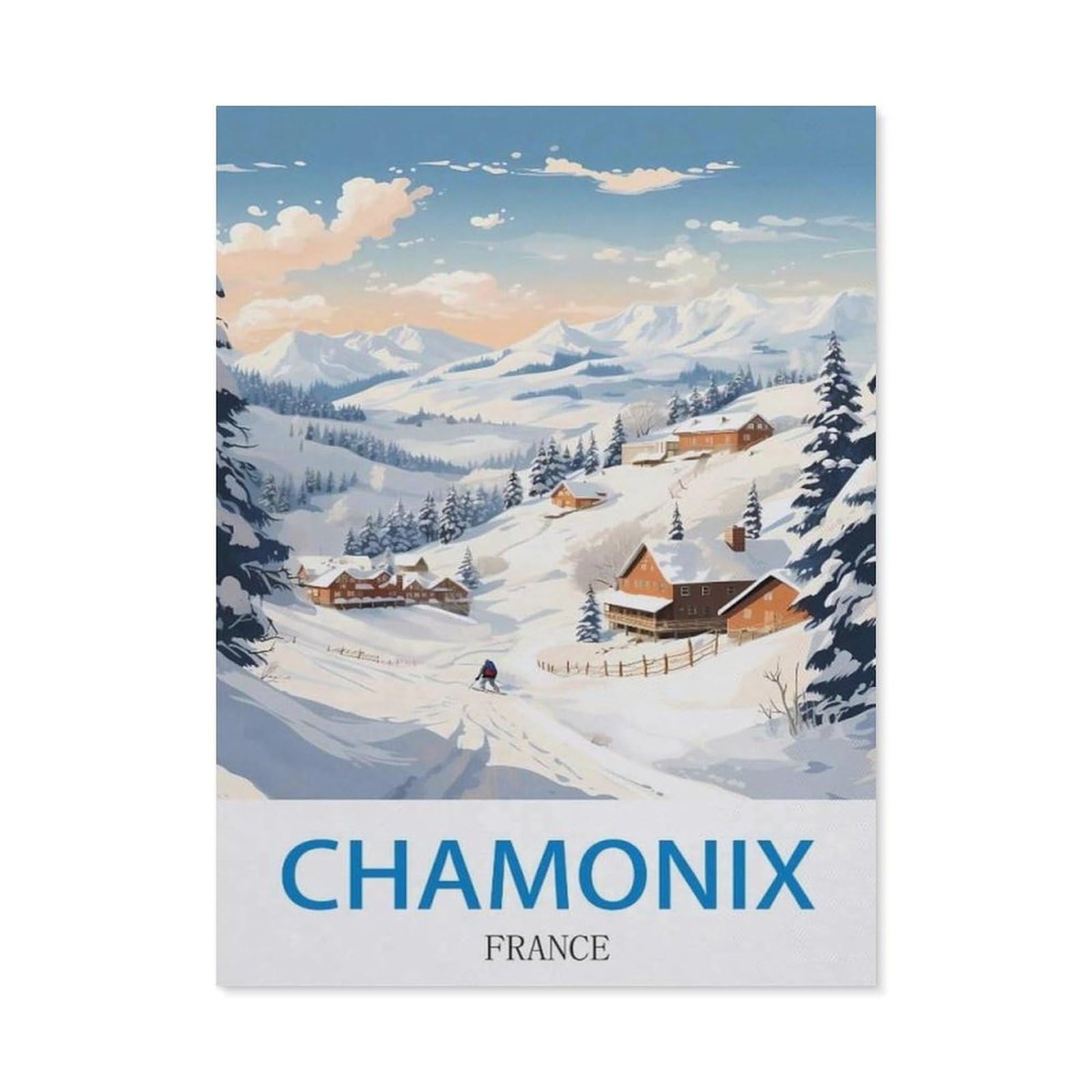 BEAYODKP 5D DIY Diamond Painting，Chamonix France Skiing（40x50cm）