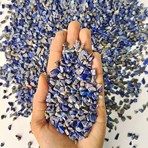 Image of Healing Crystal Chips for Vastu Natural Lapis Lazuli Chips Stone 50 Gm Lapis Lazuli Crystal Stone Chips Dust Raw Rough Stone for Reiki Healing Meditation