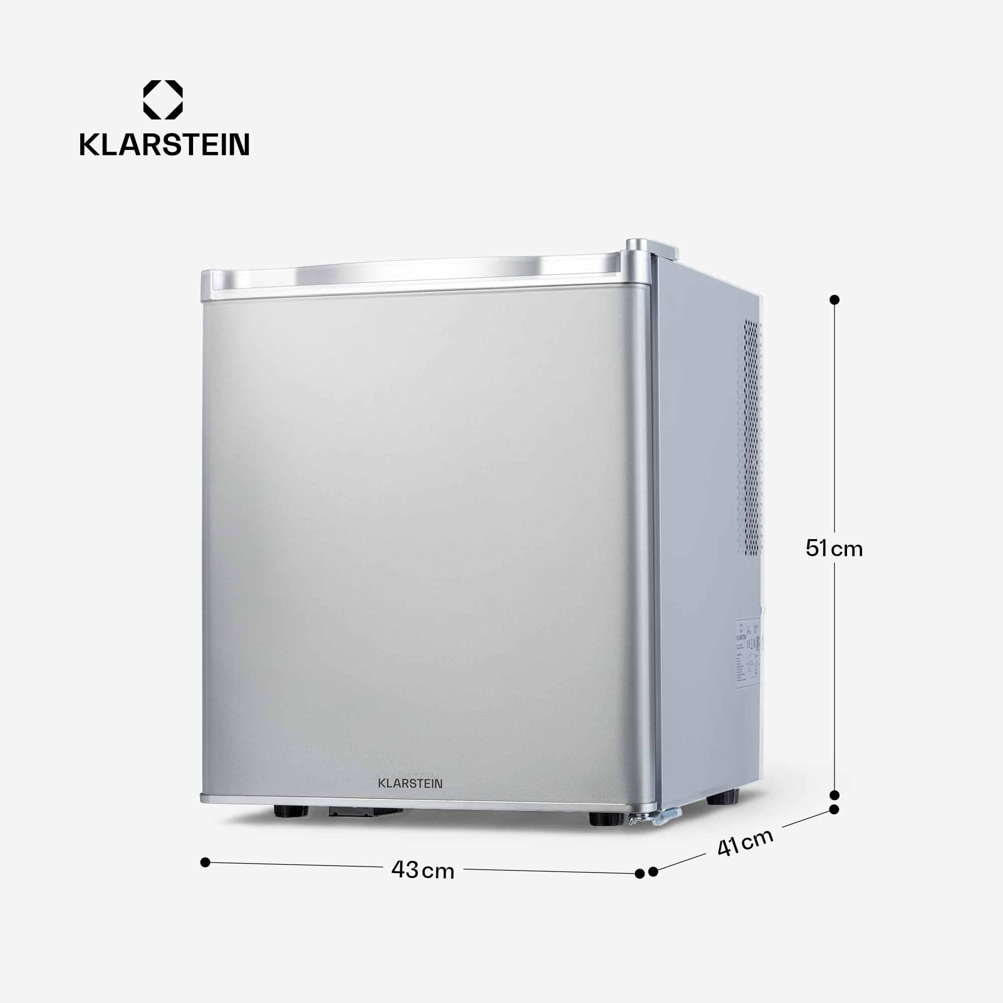 KLARSTEIN mini réfrigérateur silencieux pour chambre, boissons, snacks et cosmétiques, étagères réglables