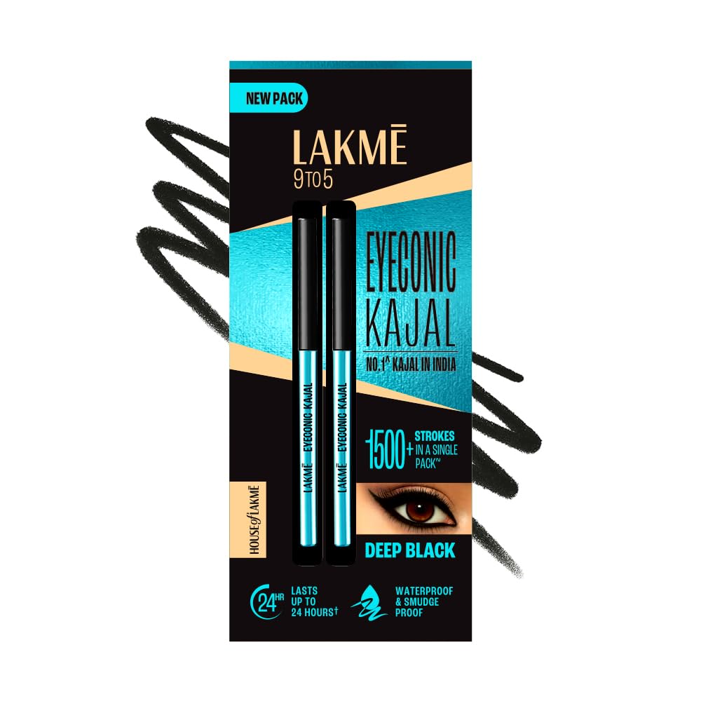 LAKMÉ Eyeconic Black Kajal 0.35 g (Combo Pack of 2) Matte Kohl Liner in a Twist Up Pencil - Waterproof, Smudge Proof & Long Lasting Eye Makeup-picture-16