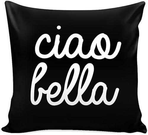 Funda de almohada Italia con inserto  Ciao Bella decorativos encantadores diseños de temática italiana  Decoración personalizada  El cojín cuadrado