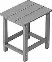 Vista 13 de MXIMU Mesa auxiliar exterior Adirondack de doble capa, mesas laterales exteriores cuadradas resistentes al clima, mesa auxiliar exterior