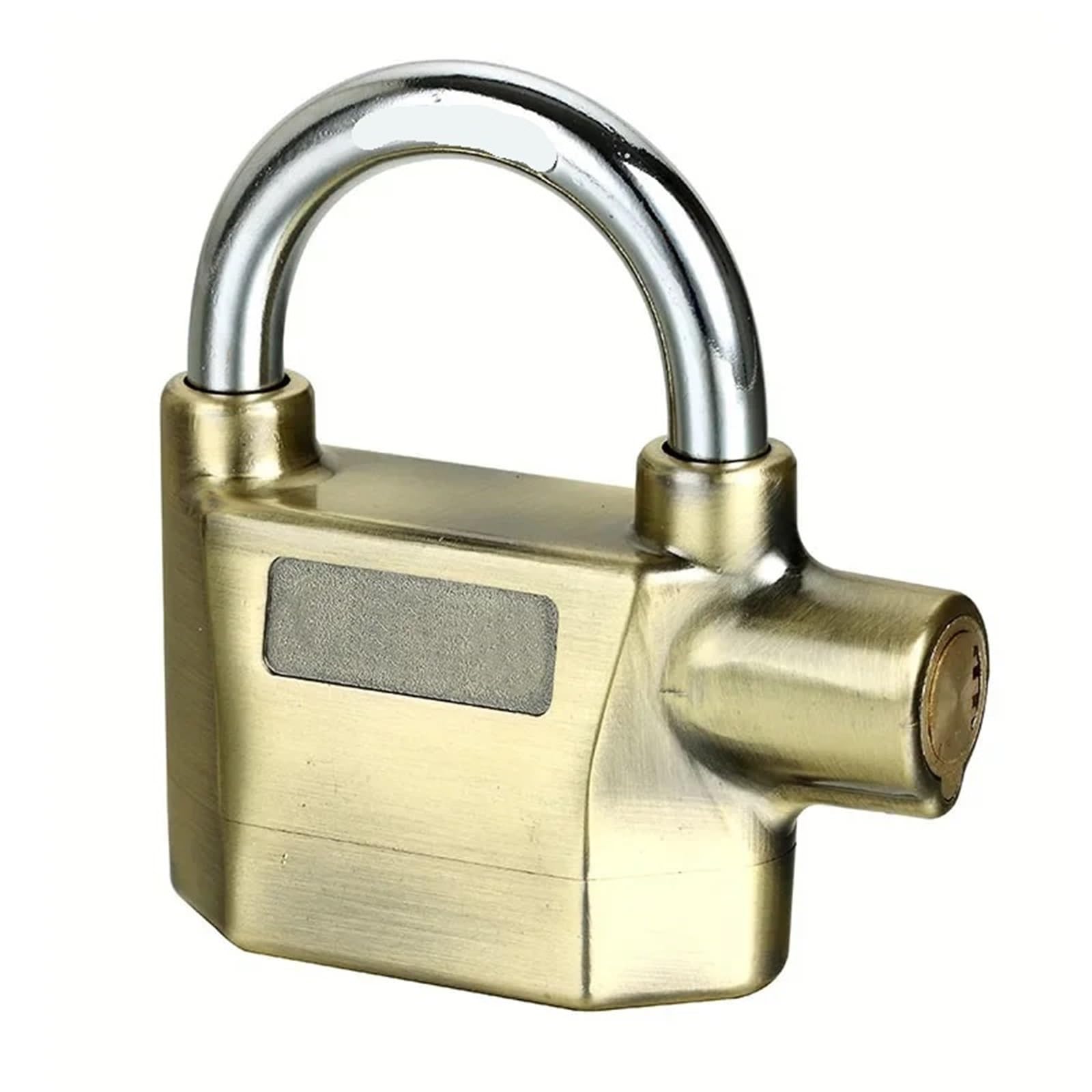 Nuevo Sensor de movimiento incorporado, seguridad, sirena de 110db, bloqueo de alarma, candado antirrobo Universal for puerta de bicicleta y motocicleta(Short-Bronze)
