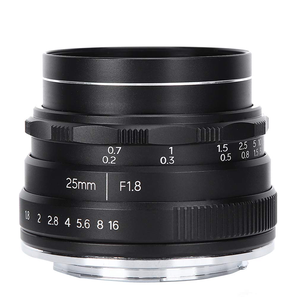 Obiettivo Verticale da 25 Mm F1.8 con Attacco E, Grande Apertura, Piccolo Grandangolo, Angolo di Visione di 57,4 Gradi, Piccolo Grandangolo Scatti Ravvicinati Still Life per A9 A7