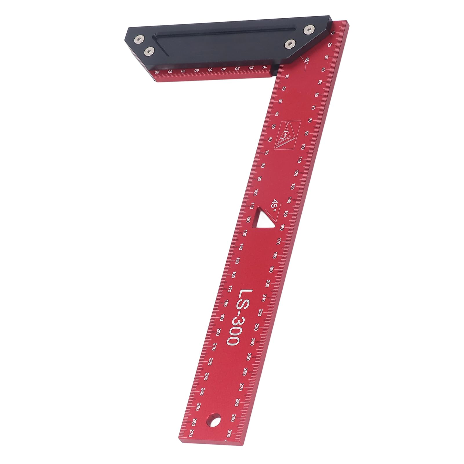 Regla de trazado para carpintería, regla para carpintería en forma de L, regla de trazado de aleación de aluminio con llave hexagonal, regla de medición doble de 45° de lectura