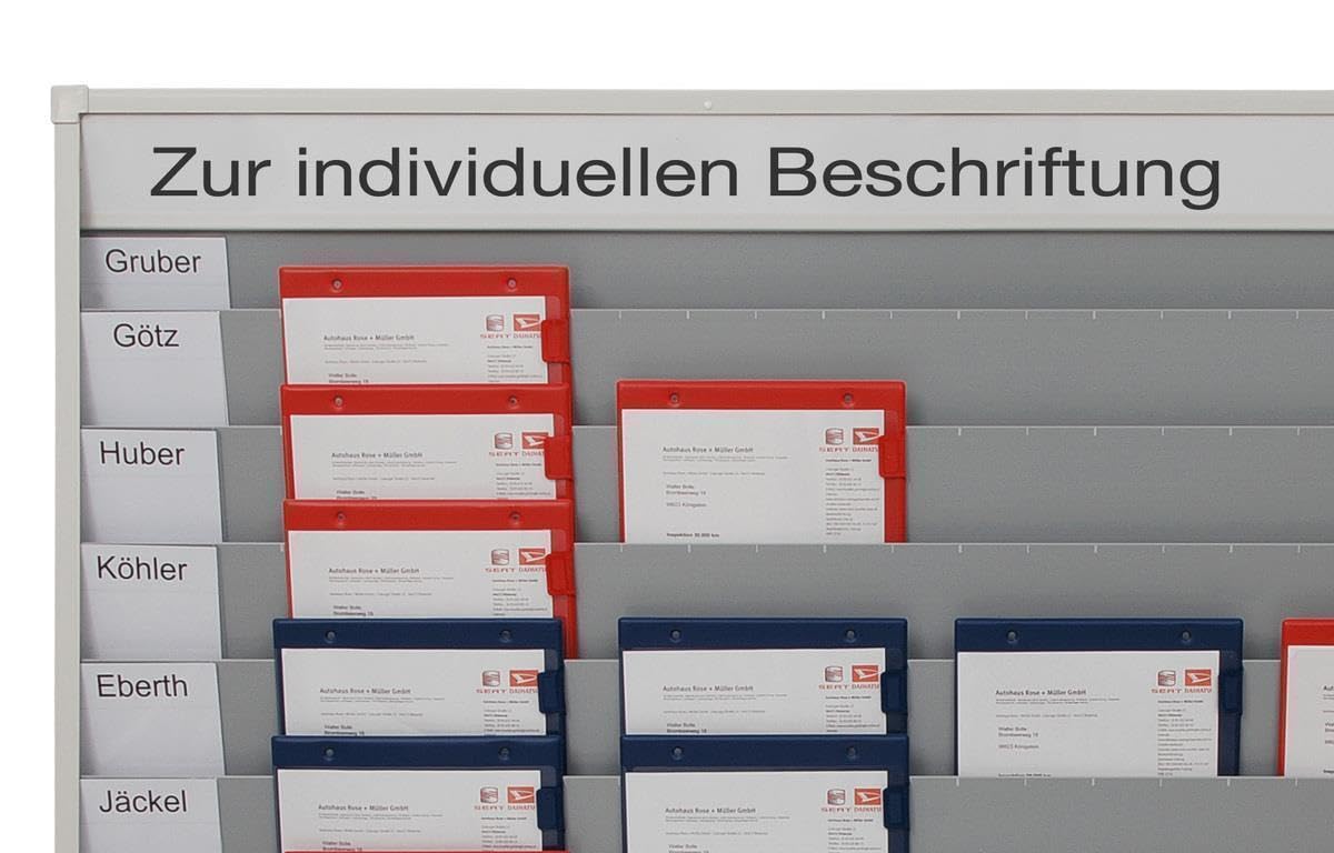 Werkorder planbord met 5 rijen, 10 sleuven en opbergvak (9019-00115)
