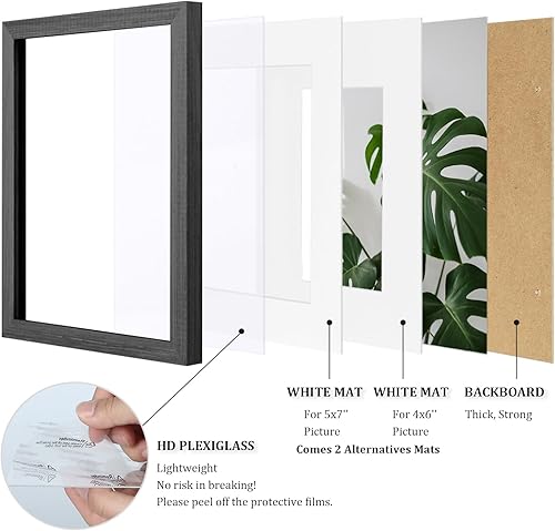 Vista 947 de Egofine Portarretratos de 9 x 12 pulgadas hecho de madera maciza con plexiglás, fotos de 5 x 7/6 x 8 con paspartú o de 9 x 12 pulgadas sin paspartú