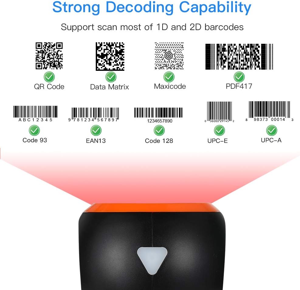 Free Shipping Offer Eyoyo Hands-Free 1D 2D Desktop Barcode Scanner, QR Barcode Reader Support Screen Scanning Platform Scanner for Warehouse, Supermarket, Retail Store, Bookstore Pos System