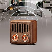 Vista 3 de LOEVY Retro Classic Portable FM Radio Speaker Support TF Card Player Radios