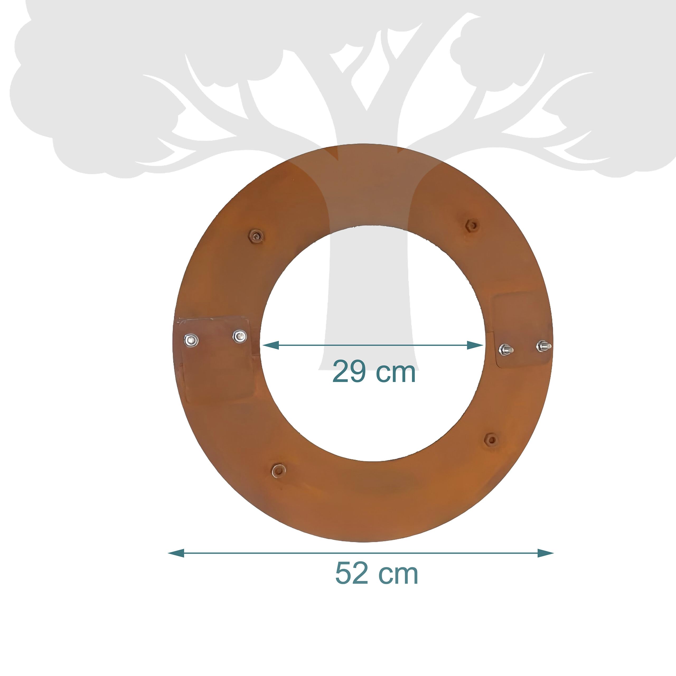 Relaxdays Anneau d'arbre, Patine, Tronc d'arbre, Bordure de pelouse, Arbres et arbustes, Ø 50 cm, Anneau de Plantation de Jardin, en Acier Corten, Marron - 3