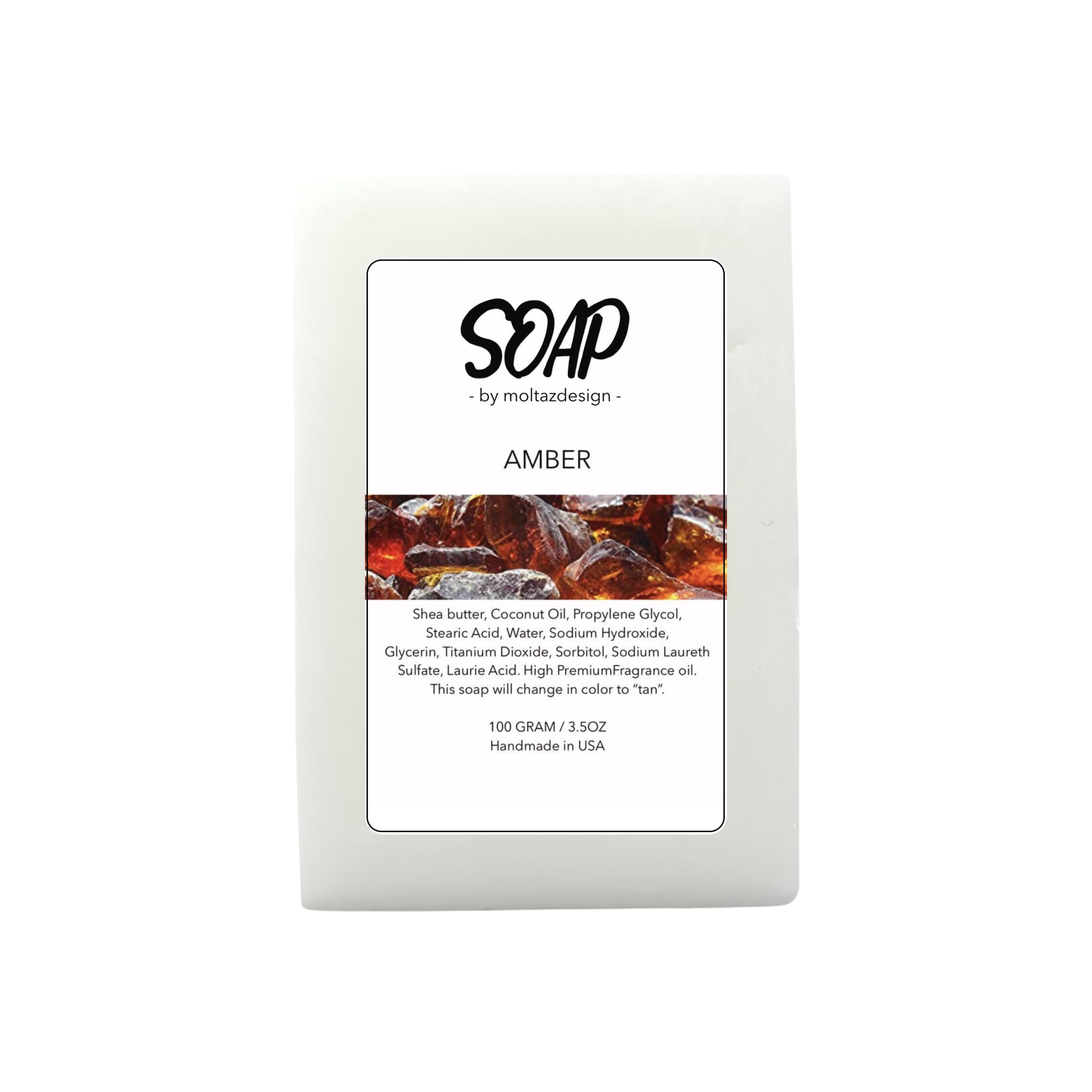 Amber handmade soap | 3.5oz | Amazing scent of warm amber. vegan.