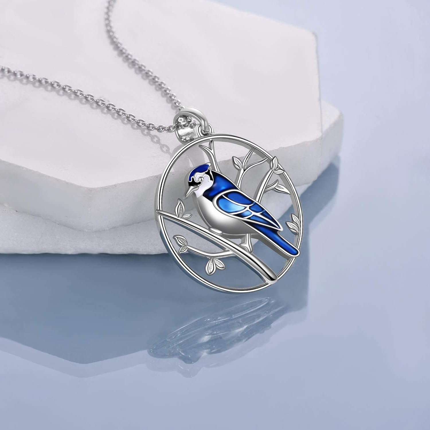 ONEFINITY Bird Love Necklace 925 Sterling Silver Blue Jay Hummingbird Red Cardinal Pendant Necklaces Bird Jewelry for Women Gifts - Image 3
