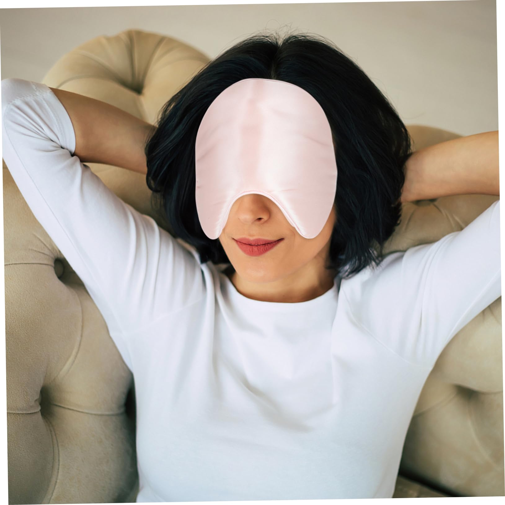 Doppelseitige Seiden Schlafmaske aus Seide und Baumwolle, Rosa