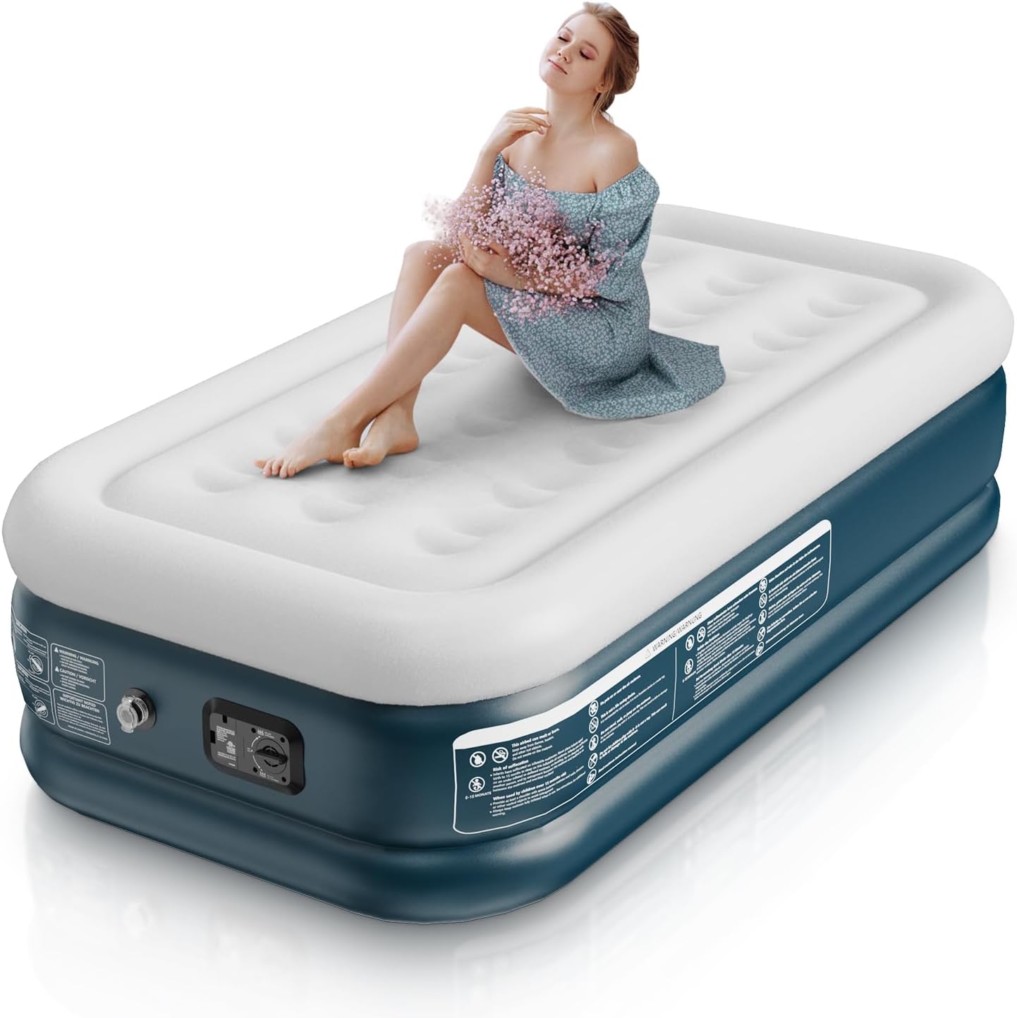 Lavisx Twin Air Mattress Built in Pump 18 Inches High Twin