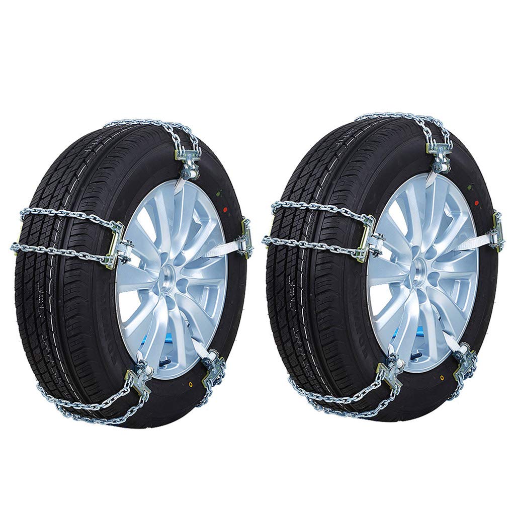 Car wheel tire snow chain Car Tire Snow Chains Set Universal Wheel Chain Winter Anti-Skid Auto Safety Ice Mud Outdoor Autocross Car Anti-skid Emergency Snow Tyre Chains (Size : 195-225mm)