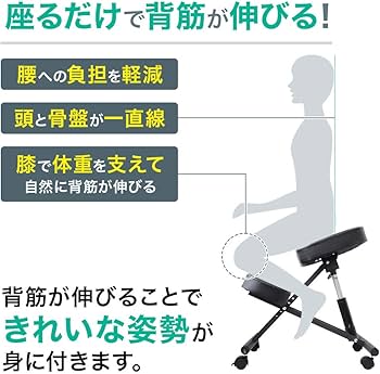Amazon.co.jp: life_mart 姿勢矯正 椅子 キャスター【 美姿勢 腰負担