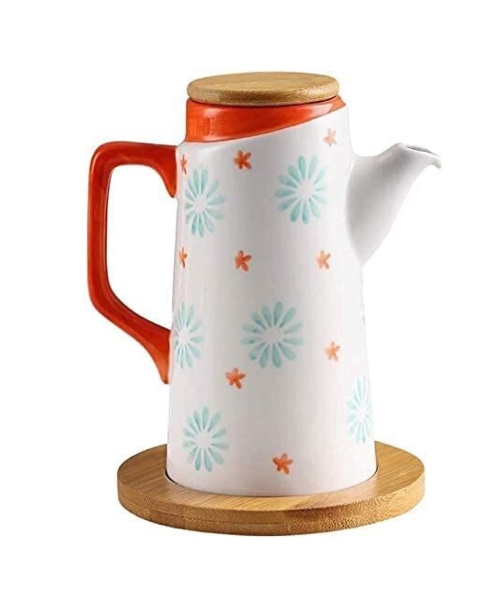 Set Olio e aceto Dispenser for Olio e aceto, Bottiglia di aceto da 500 ml Olio in Ceramica Salsa di soia Bottiglia Pentola da Cucina Bottiglie con Coperchio in Legno a Prova di Polvere Oliera
