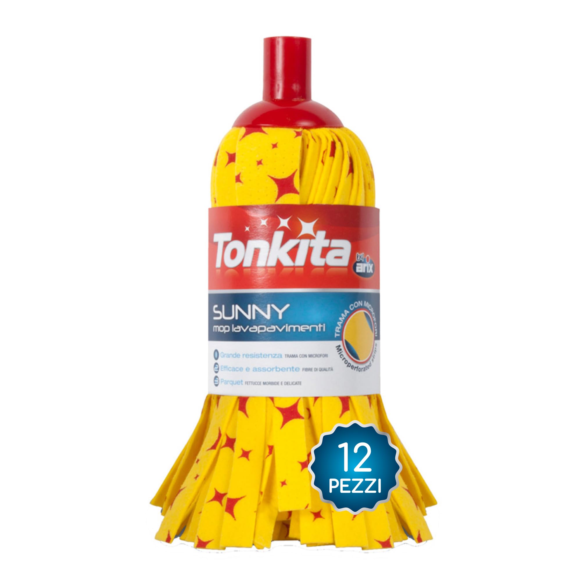 TONKITA Sunny Mop - Mopa de Microfibra de Repuesto, Apta para Todas Las Superficies, Limpieza Profunda y súper absorción – Paquete de 12 Unidades