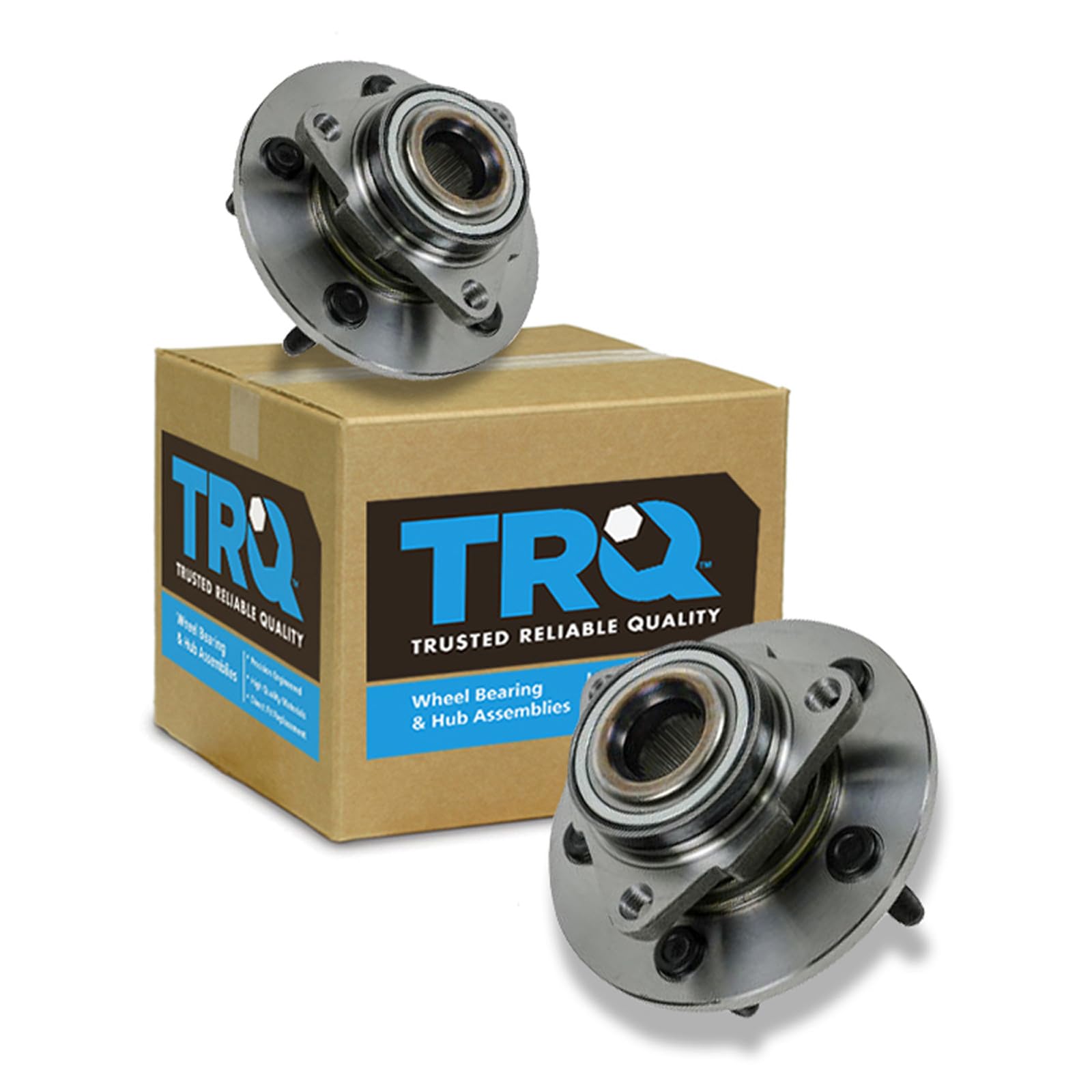 TRQ Front Wheel Bearing and Hub Assembly Set 2 Piece