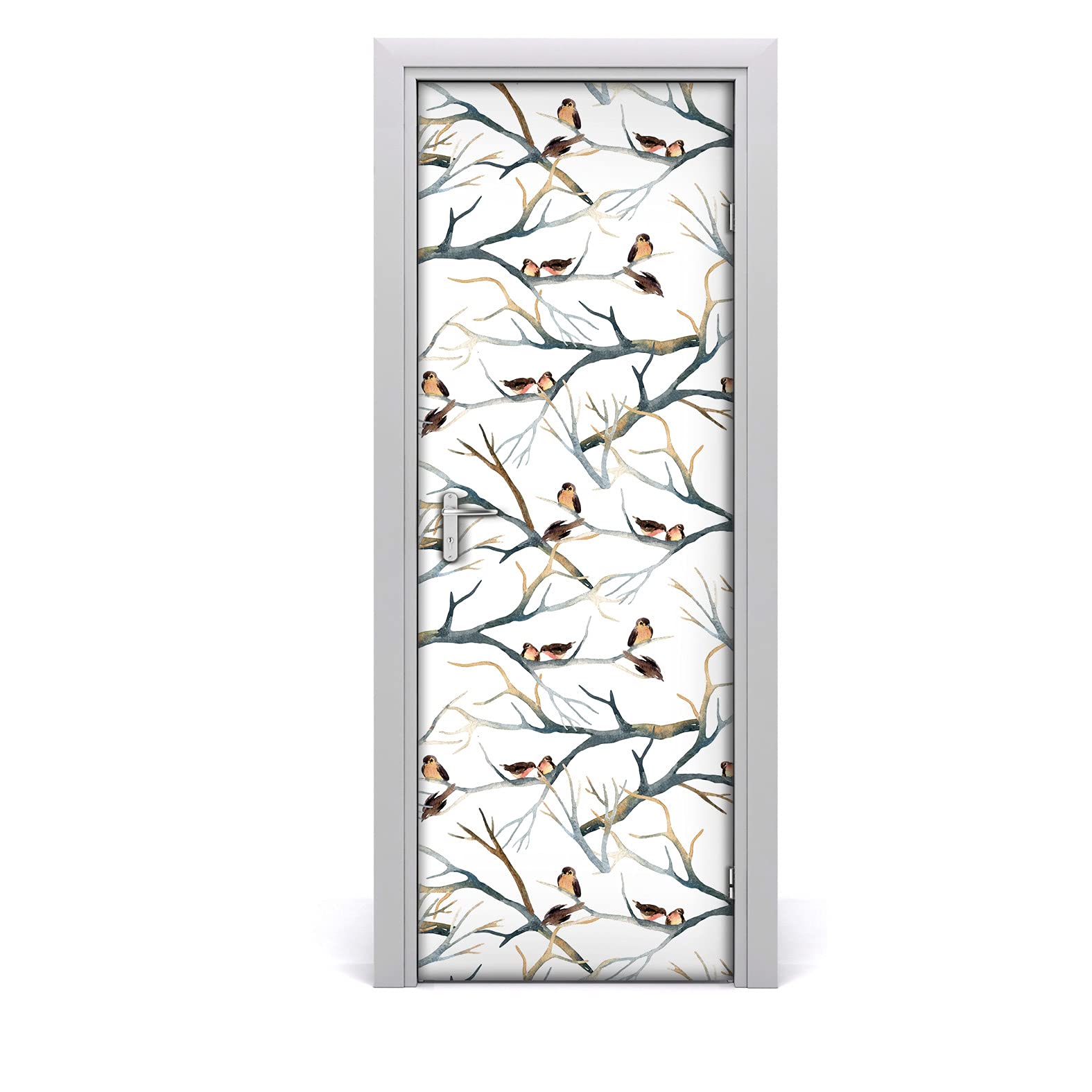 Décoration auto-adhésive oiseaux pour porte de chambre