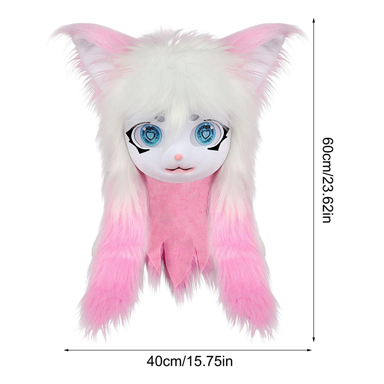 Furry Cosplay Copricapo Peluche Realistico Accessorio Travestimento | Maschera Integrale Per Donne Uomini Masquerade Cosplay Festa Anime Convention Teatro Spettacolo Performance