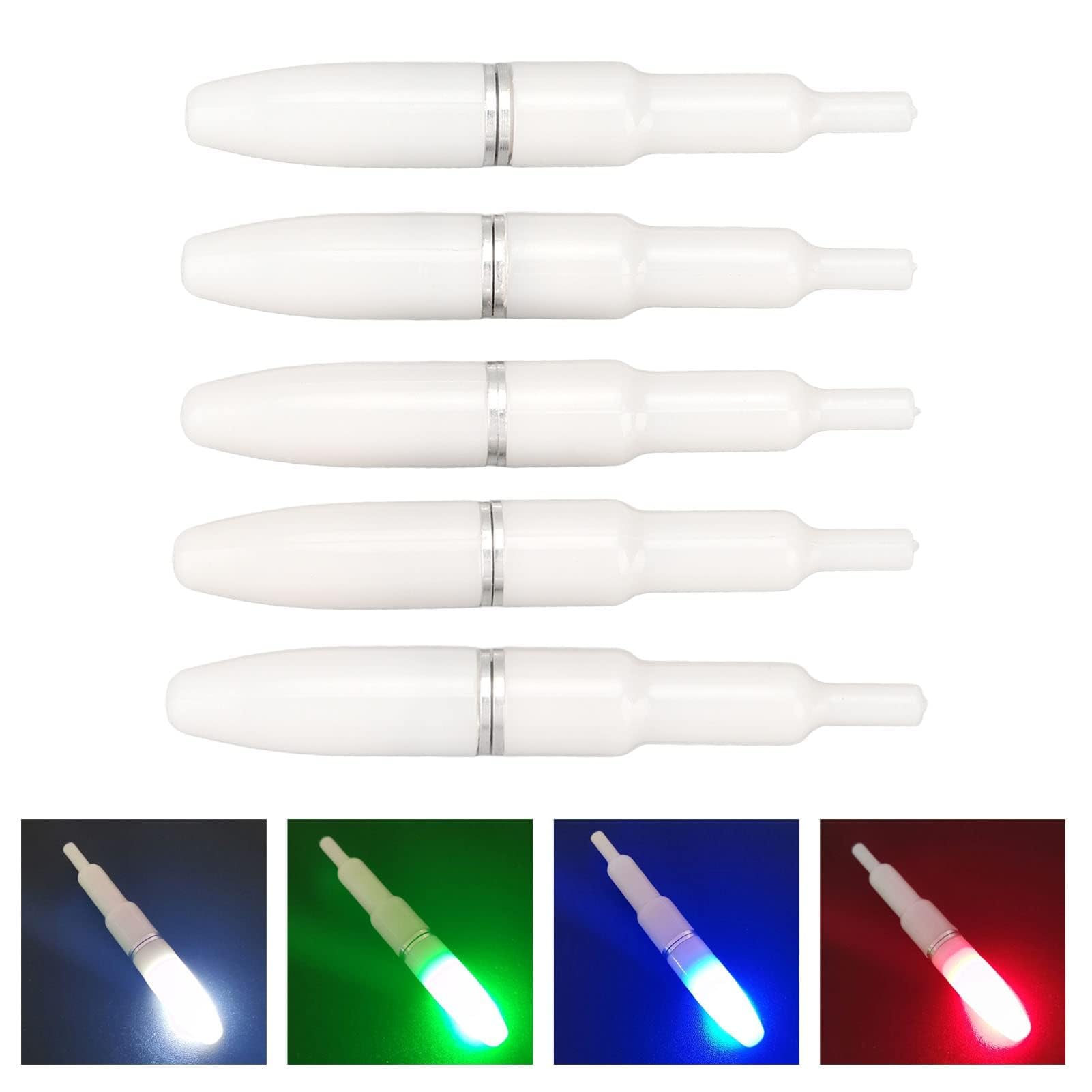 HERCHR LED Fishing Bobber, 5pcs Electronic Luminous Glowing Stick Deep Drop LED Night Lighted Bait Lure Lamp for Freshwater Seawater Fishing Floats and Bobbers Light Up Bobbers Night Fishing